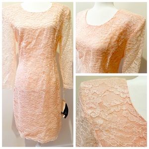 Vintage Lacy J.R. Nites by Calendo Dress Womens Sz 14 Pink Evening Wedding NWT